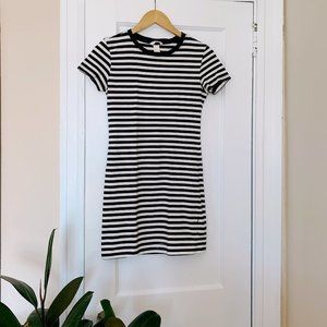 H&M Short-Sleeved Striped Bodycon Dress